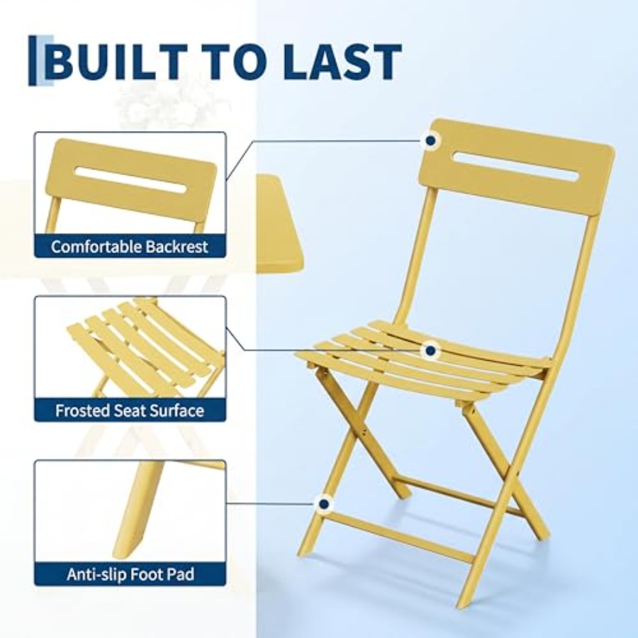 ชุดเฟอร์นิเจอร์บิสโทร 3 ชิ้นสำ - Outdoor Furniture Yellow บทวิจารณ์และราคา