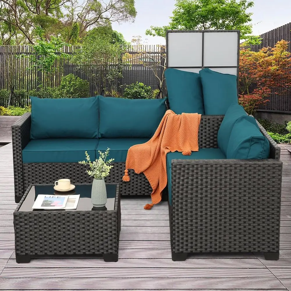 ชุดเฟอร์นิเจอร์กลางแจ้ง 4 ชิ้น - Outdoor Furniture With Storage For Cushions บทวิจารณ์และราคา