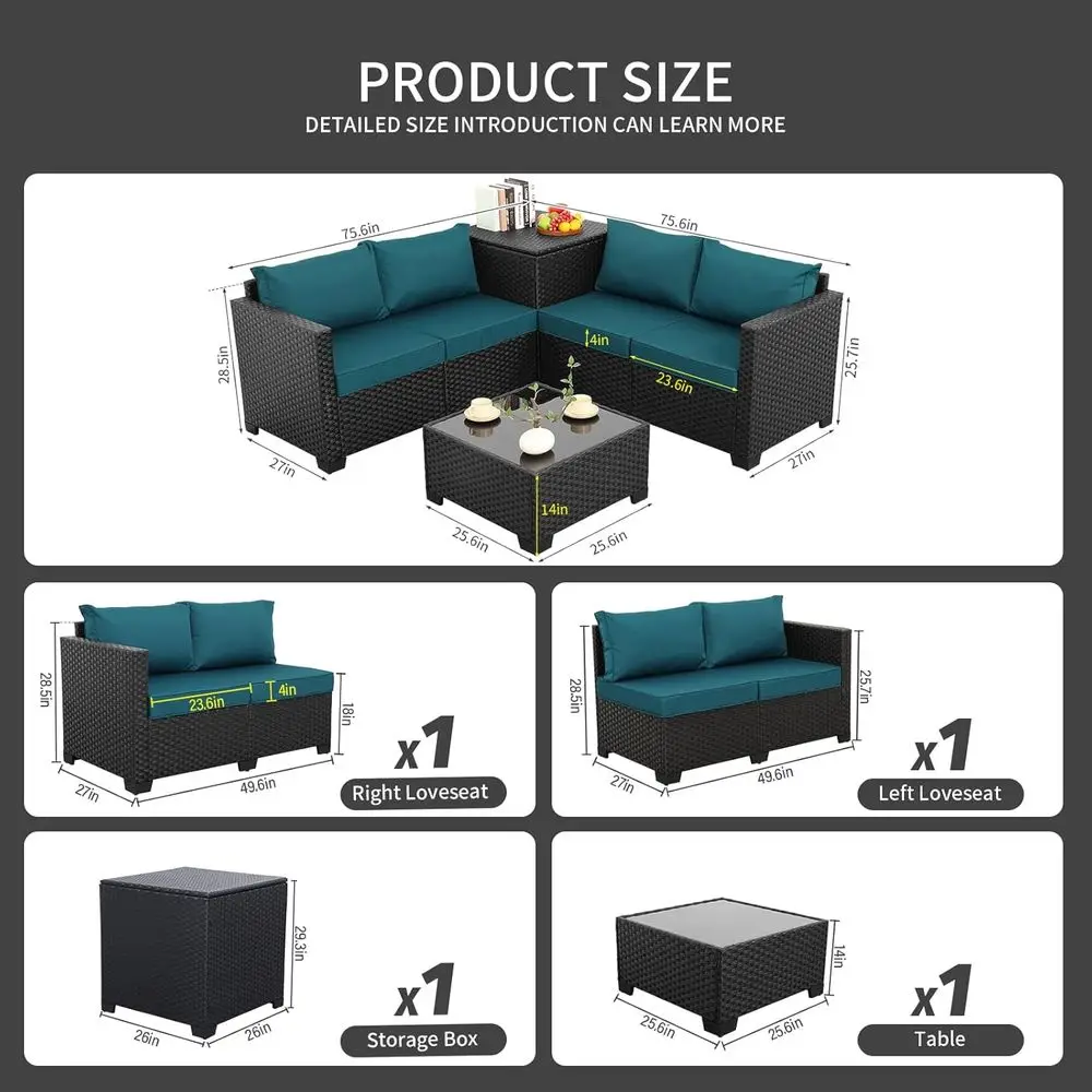 ชุดเฟอร์นิเจอร์กลางแจ้ง 4 ชิ้น - Outdoor Furniture With Storage For Cushions บทวิจารณ์และราคา