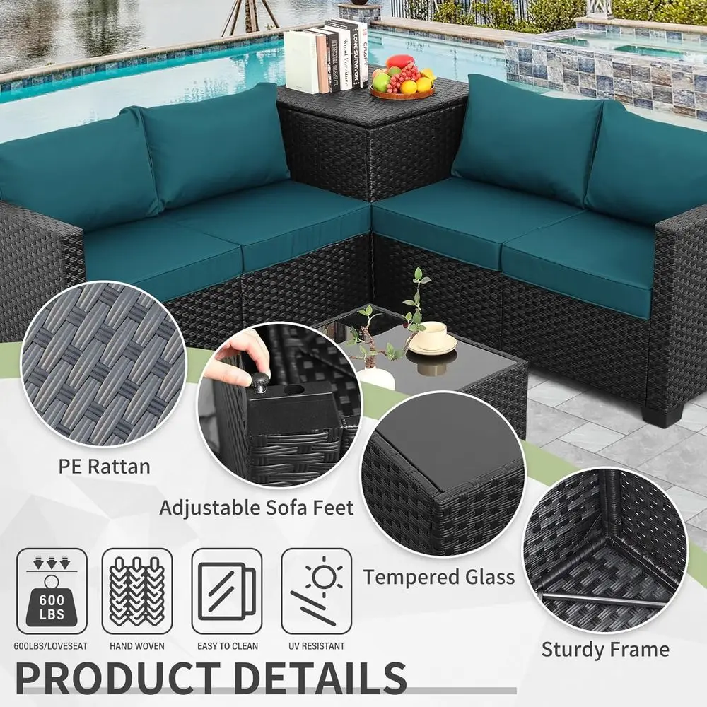 ชุดเฟอร์นิเจอร์กลางแจ้ง 4 ชิ้น - Outdoor Furniture With Storage For Cushions บทวิจารณ์และราคา