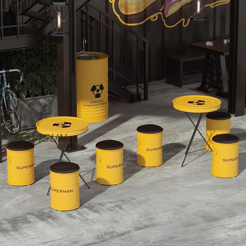 Creative Wrought Iron Oil Drum - Outdoor Furniture Oil บทวิจารณ์และราคา