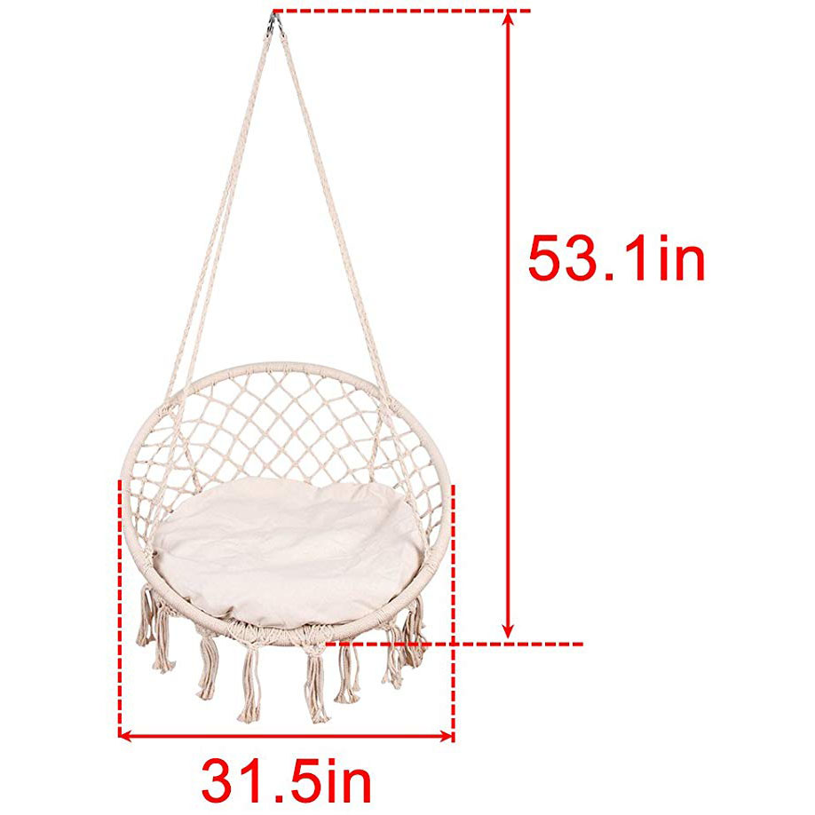 เก้าอี้เปลญวนเชือกฝ้ายสีขาวพร้ - Garden Swing Chair บทวิจารณ์และราคา